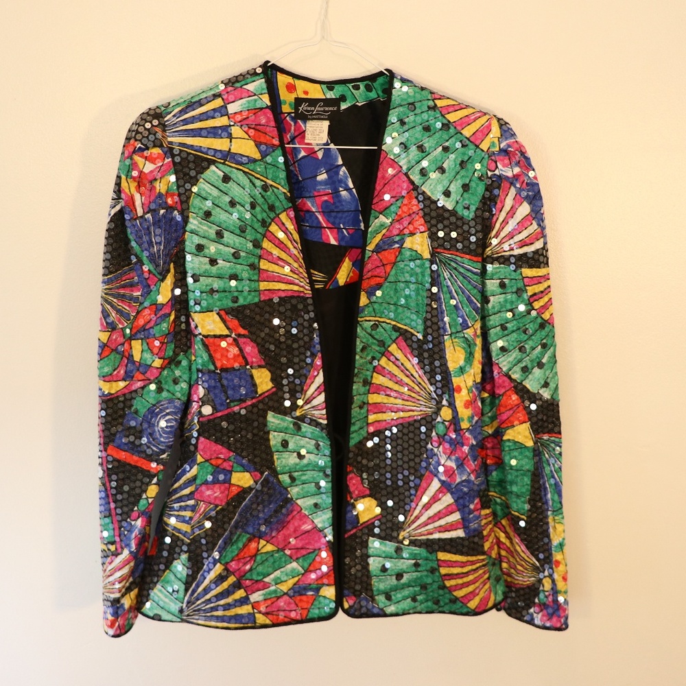 Karen Lawrence Sequin Blazer Multicolor sz 8